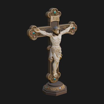Gemmed Crucifix Cross Model Design 34 3D Print Model