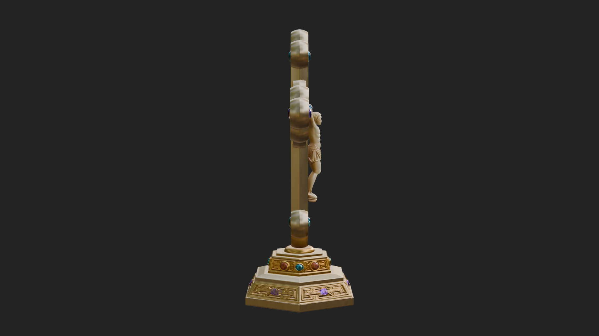 Gemmed Crucifix Cross Model Design 35 3D Print Model 3D Model