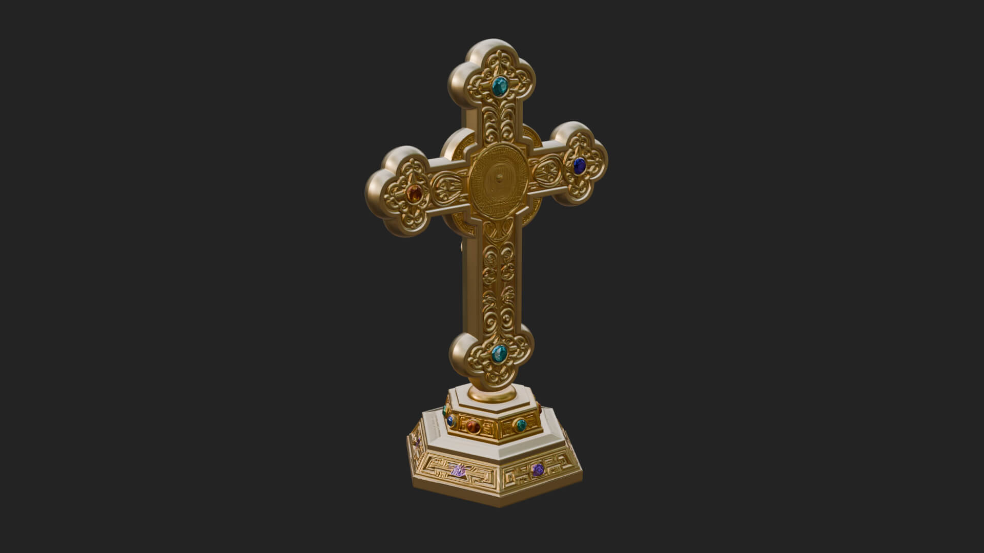 Gemmed Crucifix Cross Model Design 35 3D Print Model 3D Model