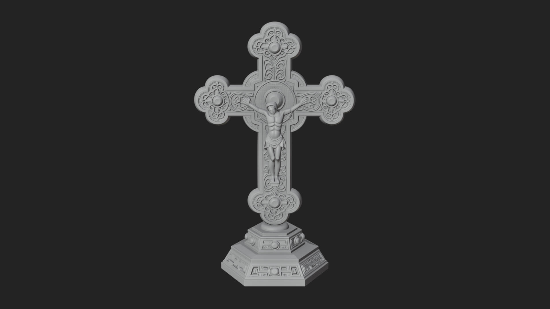 Gemmed Crucifix Cross Model Design 35 3D Print Model 3D Model