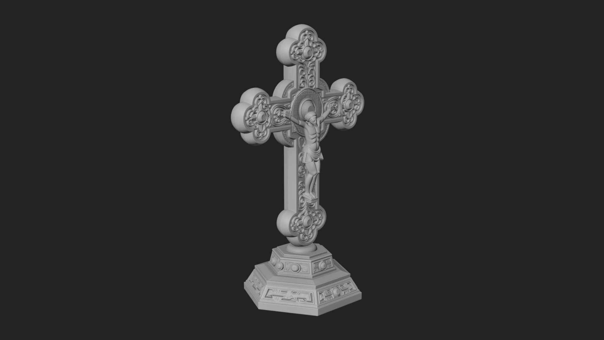 Gemmed Crucifix Cross Model Design 35 3D Print Model 3D Model