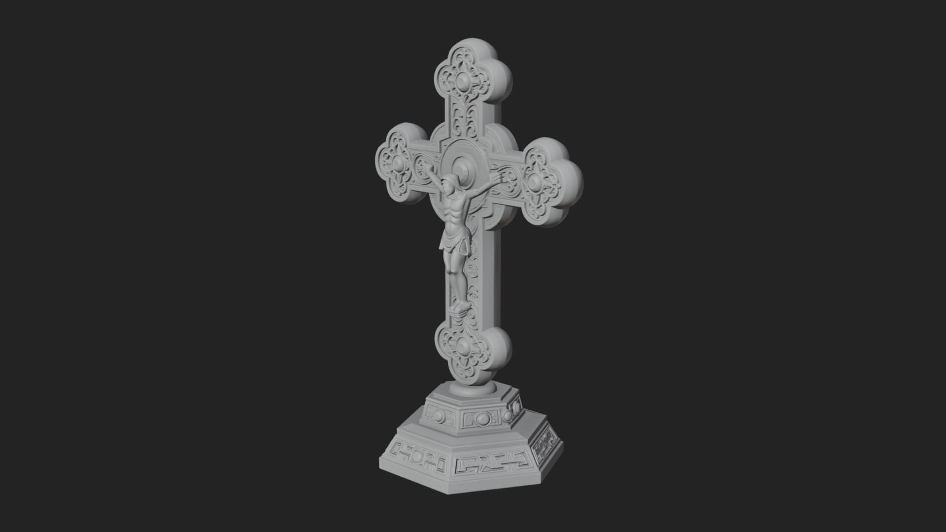 Gemmed Crucifix Cross Model Design 35 3D Print Model 3D Model