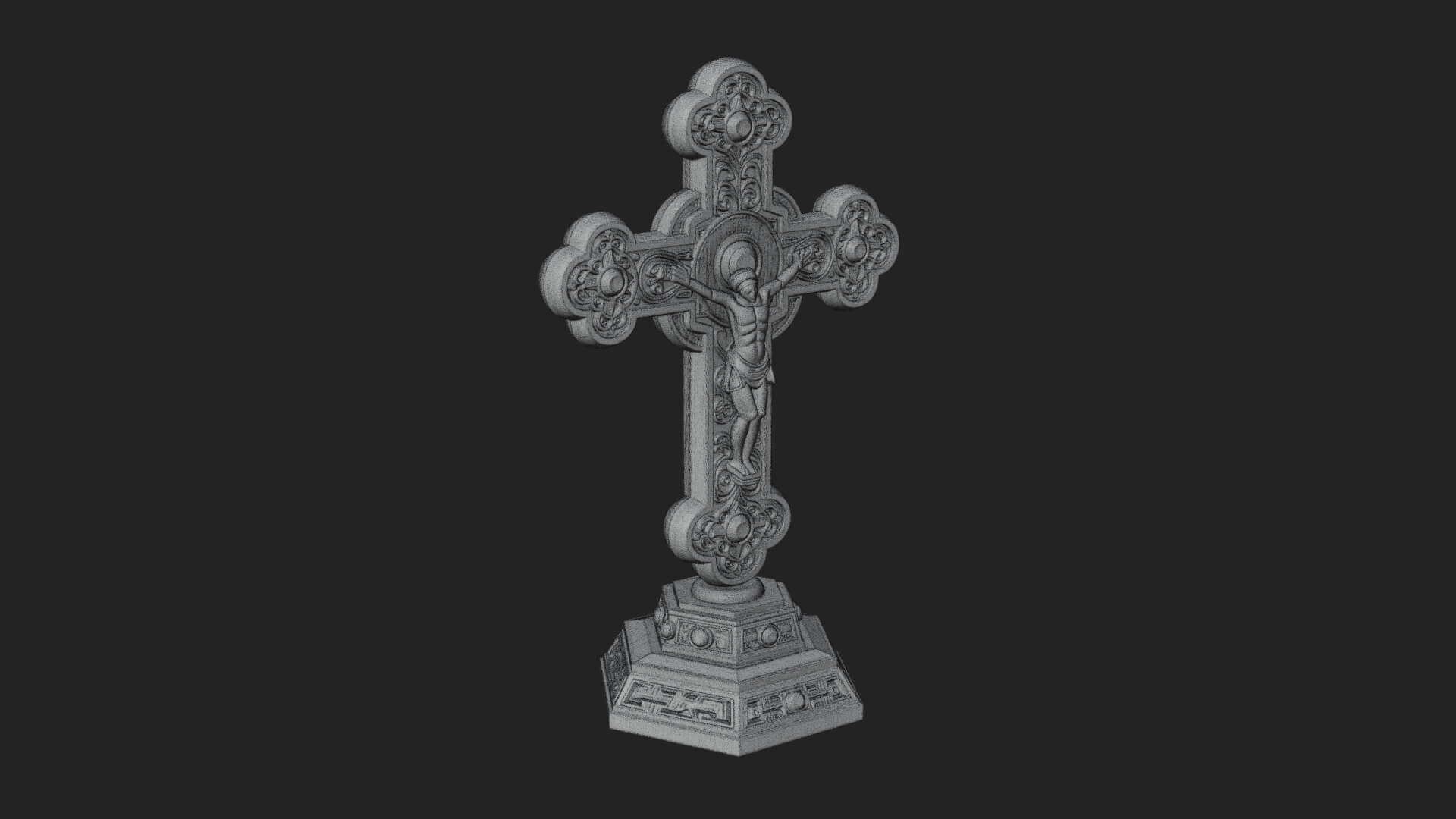 Gemmed Crucifix Cross Model Design 35 3D Print Model 3D Model