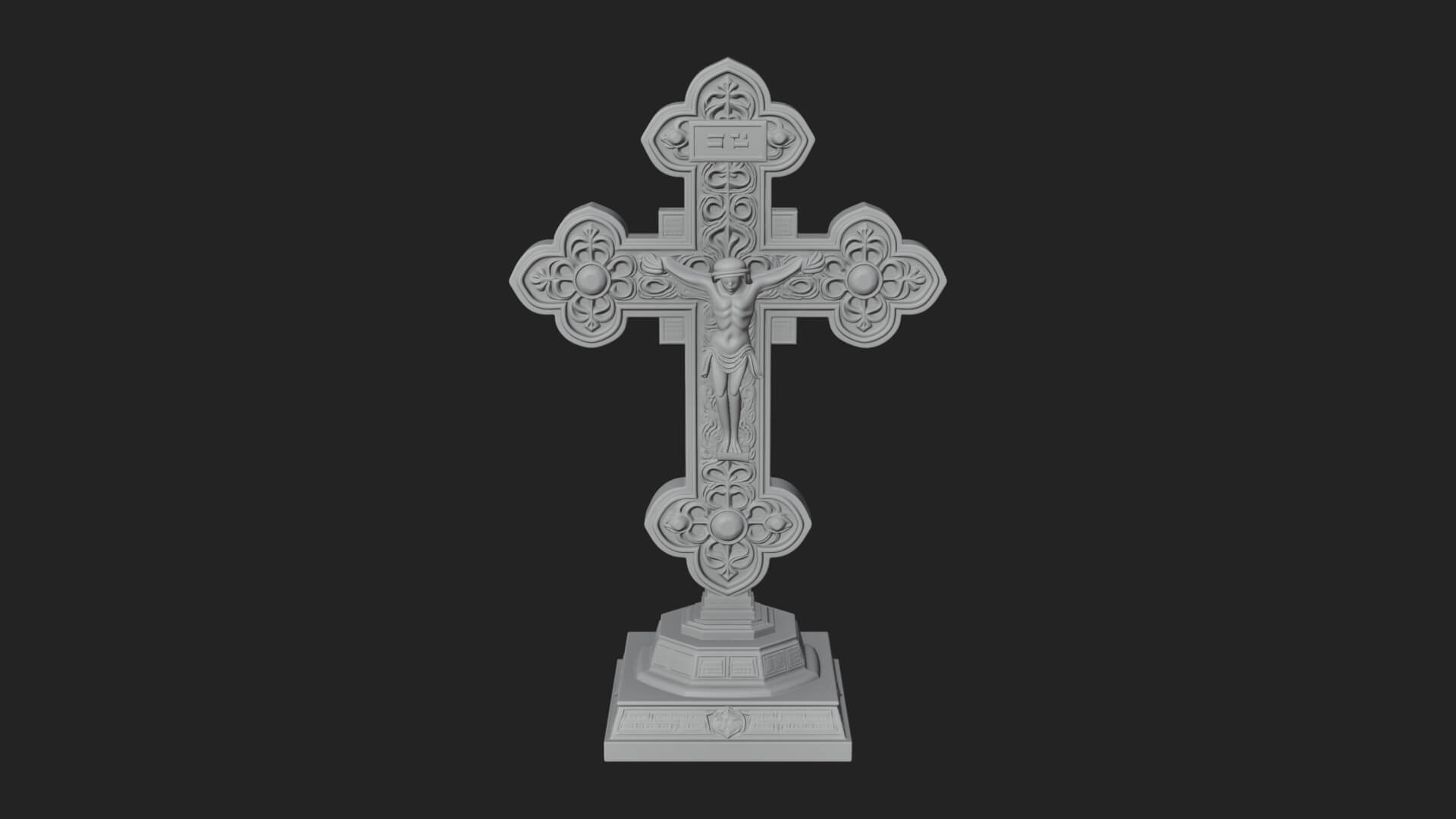 Gemmed Crucifix Cross Model Design 36 3D Print Model 3D Model