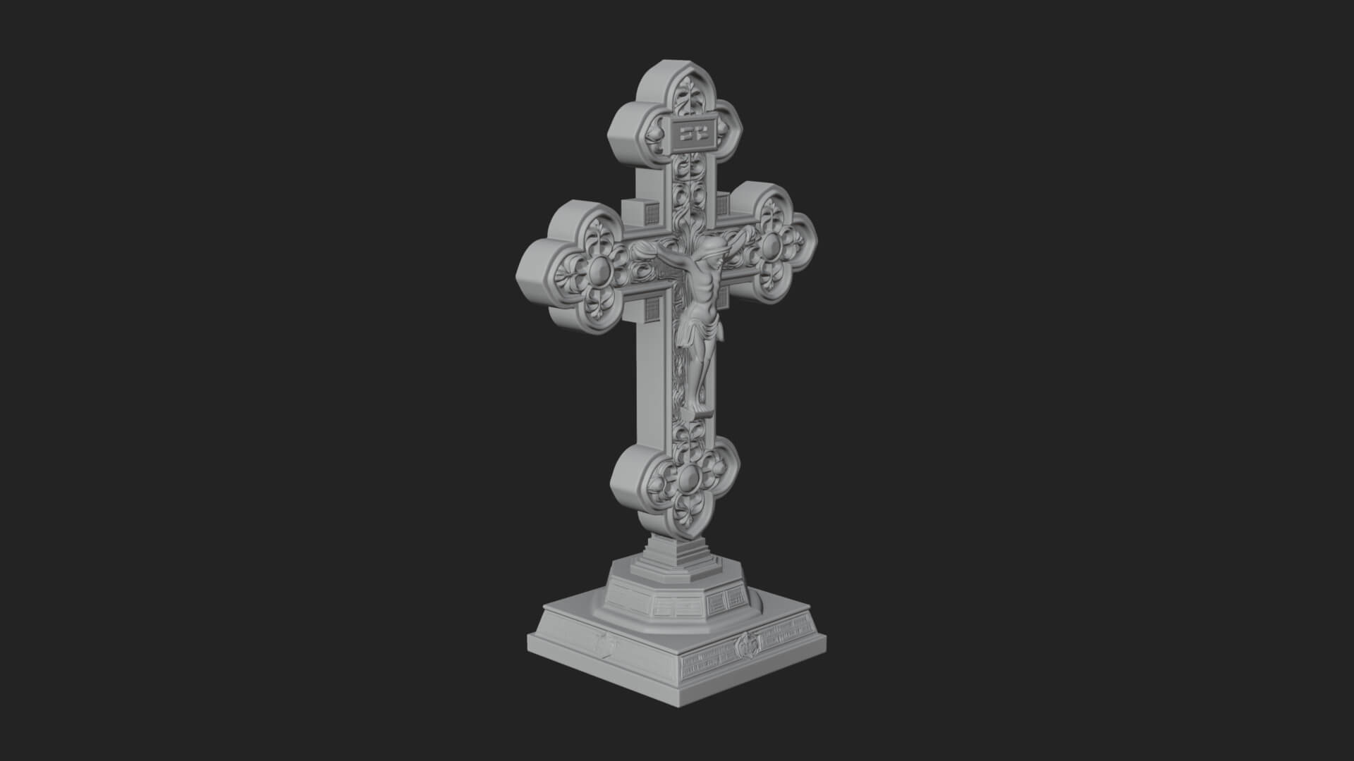 Gemmed Crucifix Cross Model Design 36 3D Print Model 3D Model