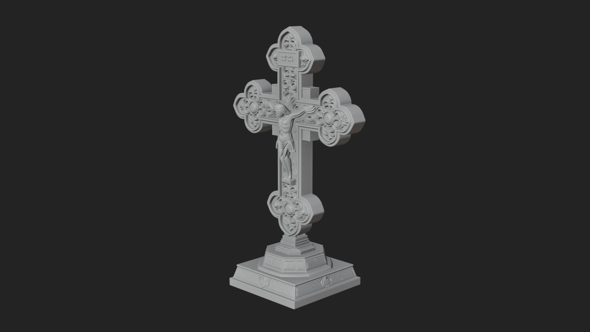 Gemmed Crucifix Cross Model Design 36 3D Print Model 3D Model