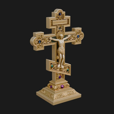 Gemmed Crucifix Cross Model Design 37 3D Print Model