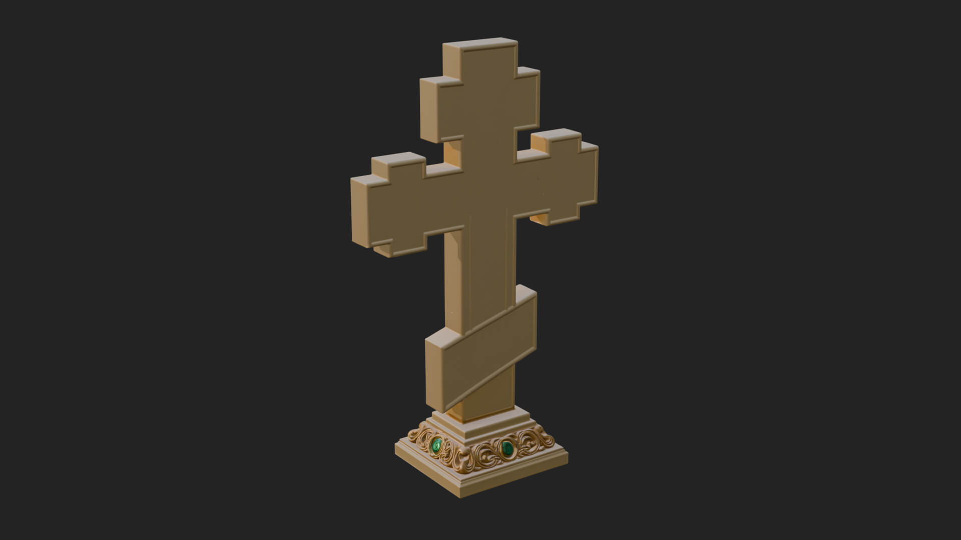 Gemmed Crucifix Cross Model Design 38 3D Print Model 3D Model