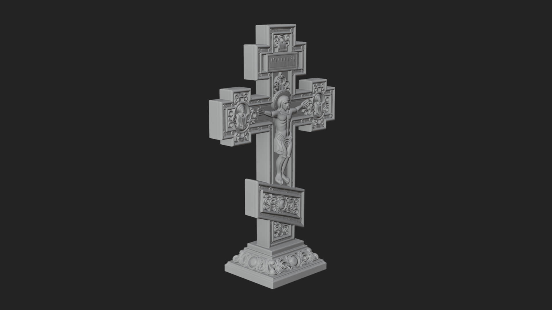 Gemmed Crucifix Cross Model Design 38 3D Print Model 3D Model