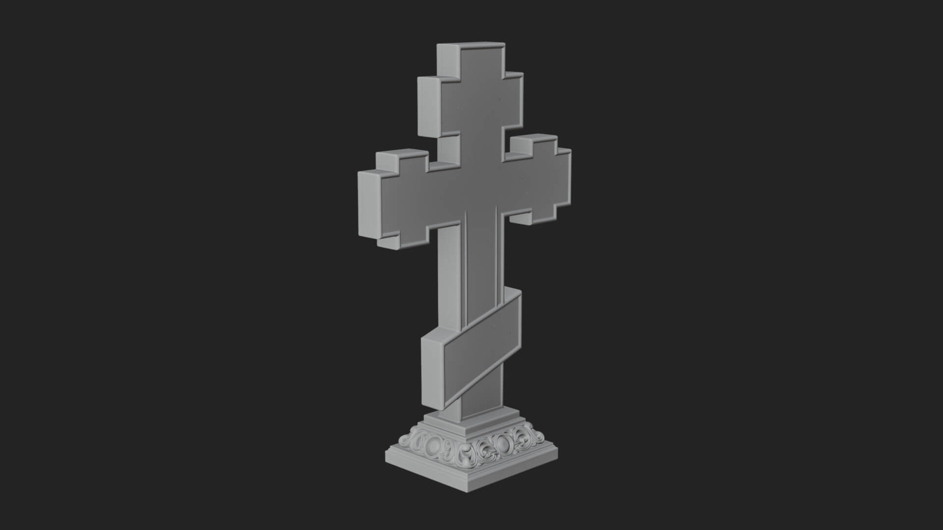 Gemmed Crucifix Cross Model Design 38 3D Print Model 3D Model