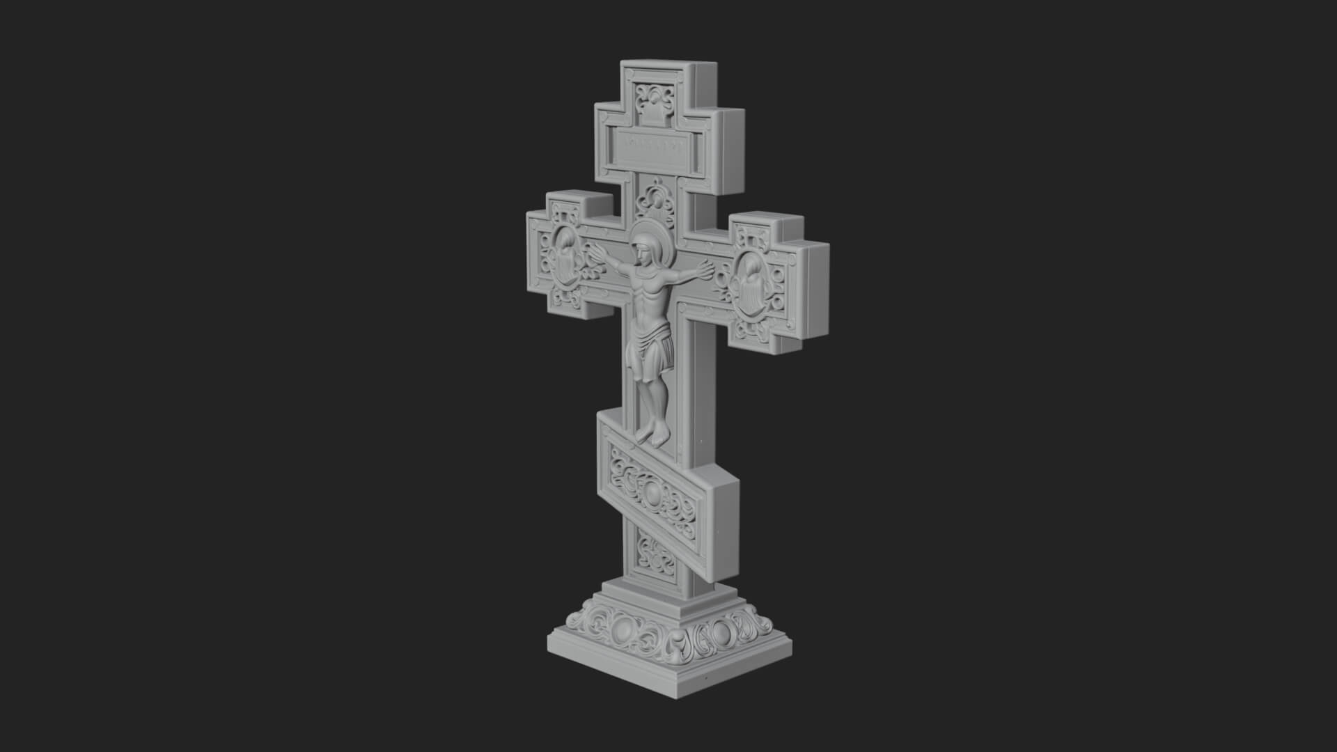 Gemmed Crucifix Cross Model Design 38 3D Print Model 3D Model