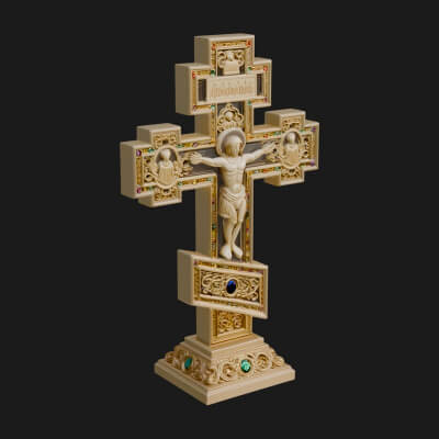 Gemmed Crucifix Cross Model Design 38 3D Print Model
