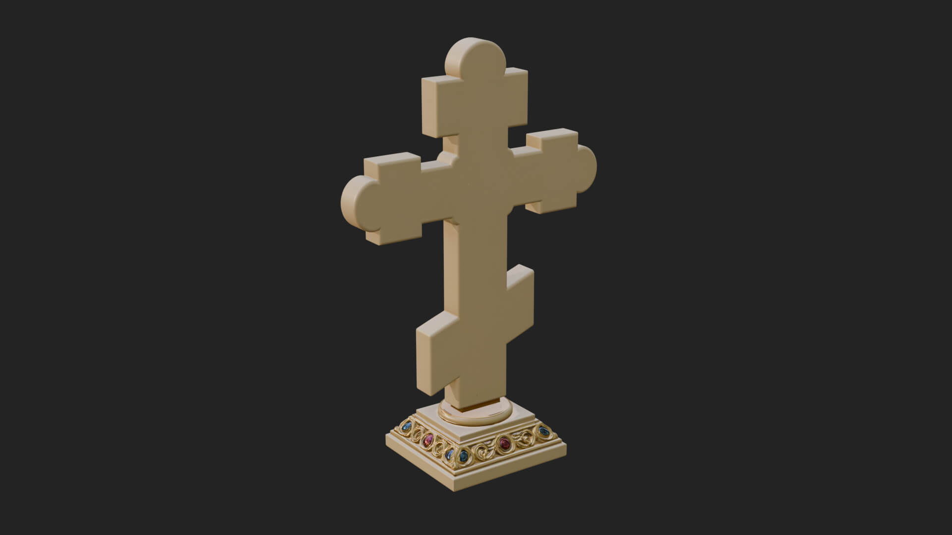 Gemmed Crucifix Cross Model Design 39 3D Print Model 3D Model