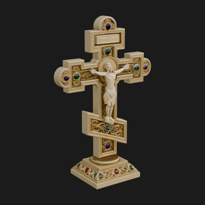 Gemmed Crucifix Cross Model Design 39 3D Print Model