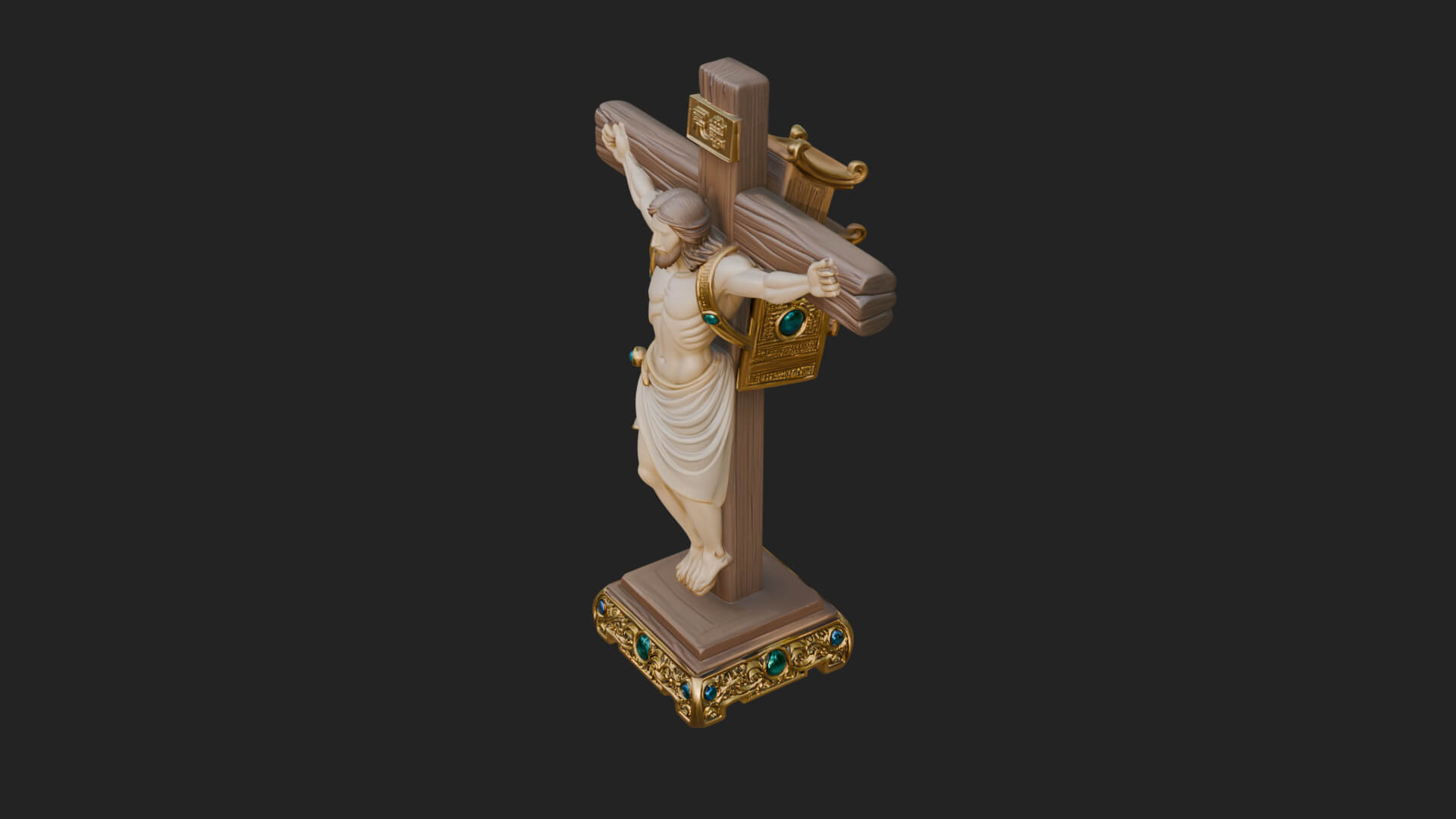 Gemmed Crucifix Cross Model Design 4 3D Print Model 3D Model