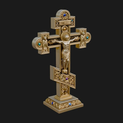 Gemmed Crucifix Cross Model Design 40 3D Print Model