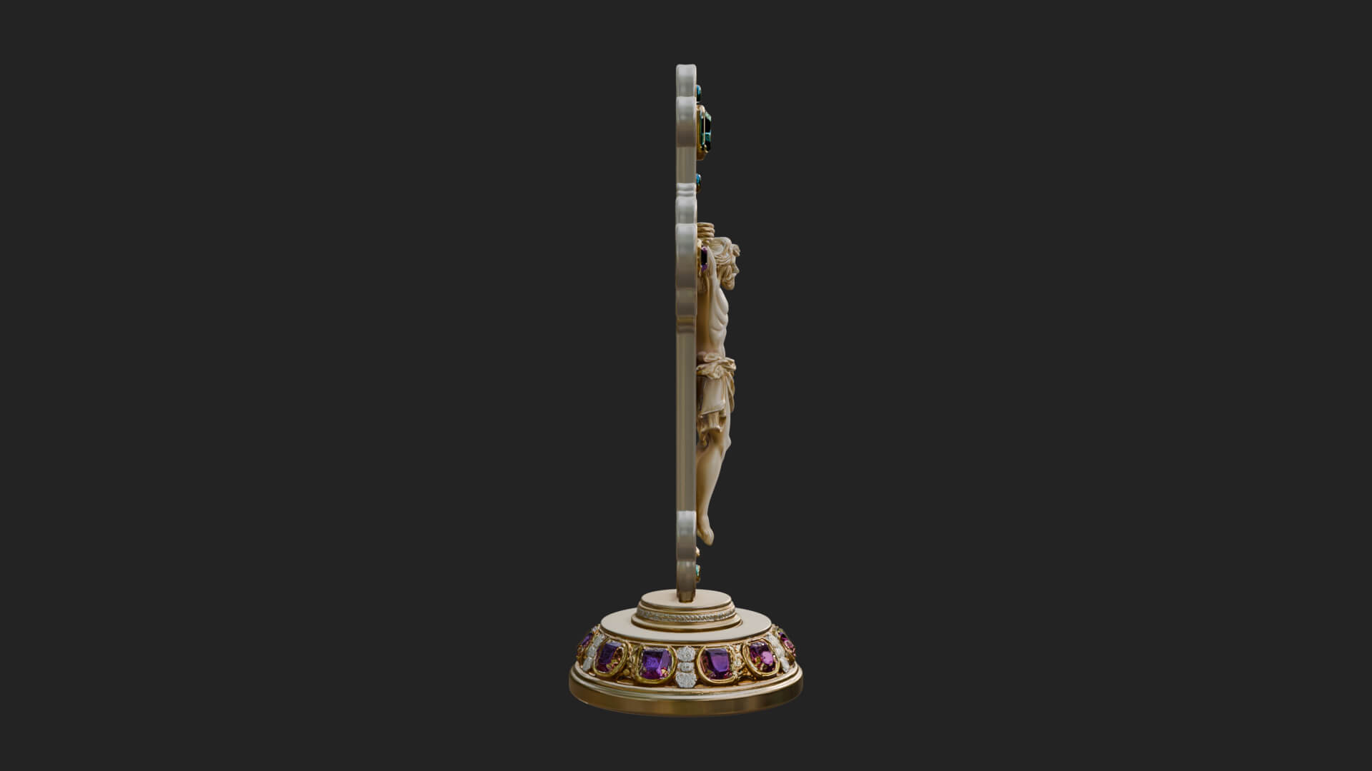 Gemmed Crucifix Cross Model Design 5 3D Print Model 3D Model