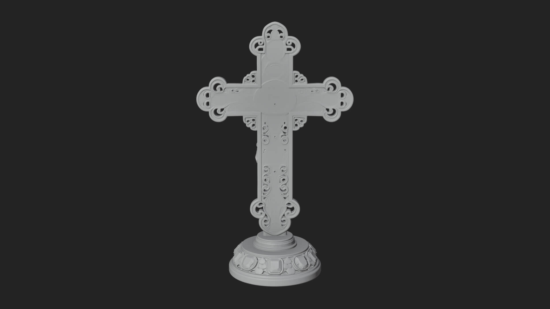 Gemmed Crucifix Cross Model Design 5 3D Print Model 3D Model