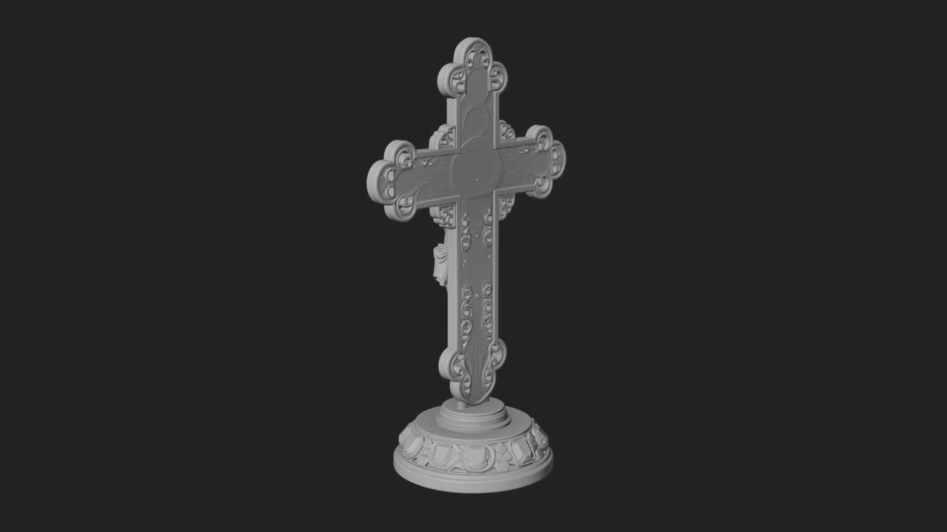 Gemmed Crucifix Cross Model Design 5 3D Print Model 3D Model