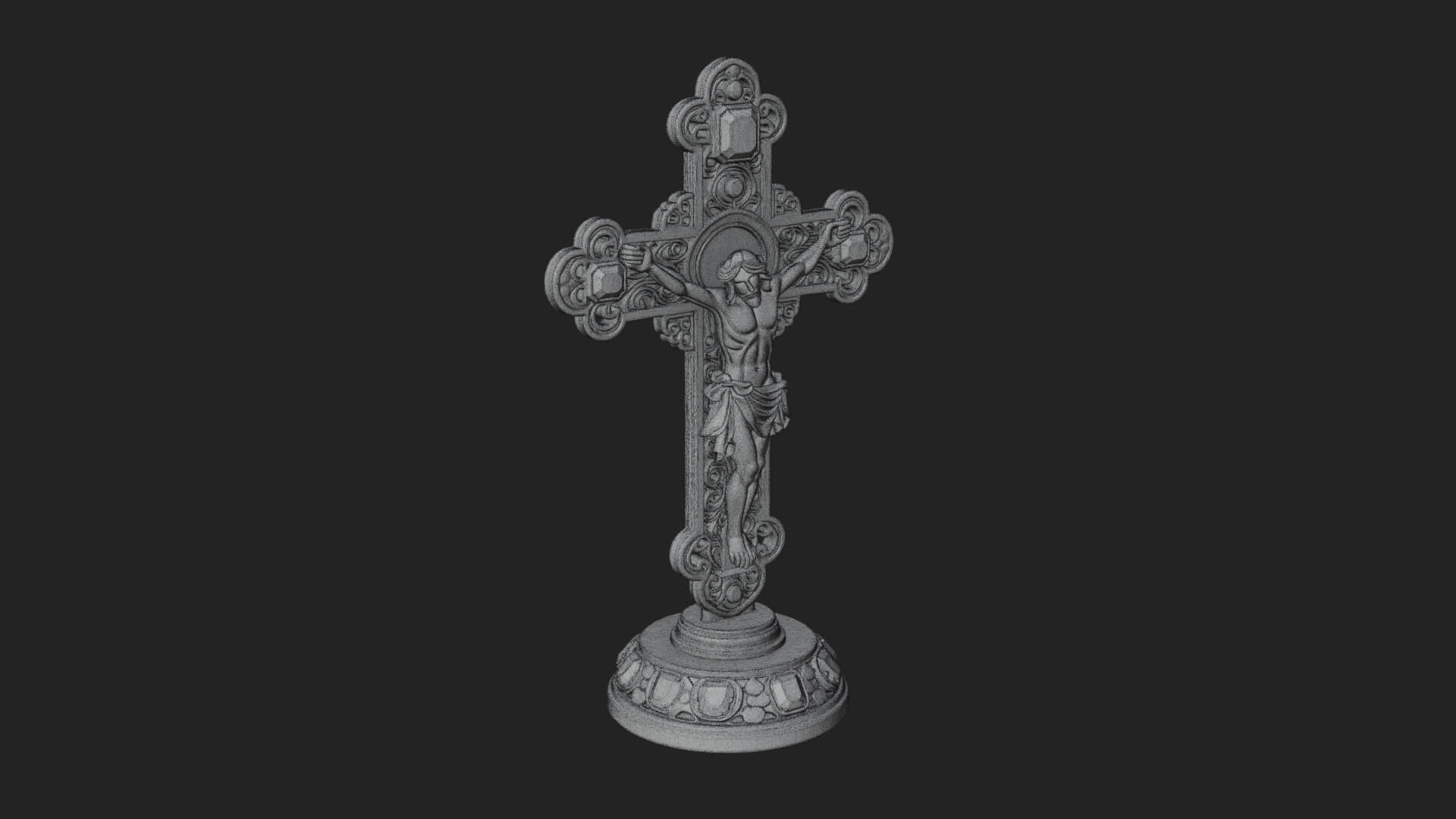 Gemmed Crucifix Cross Model Design 5 3D Print Model 3D Model