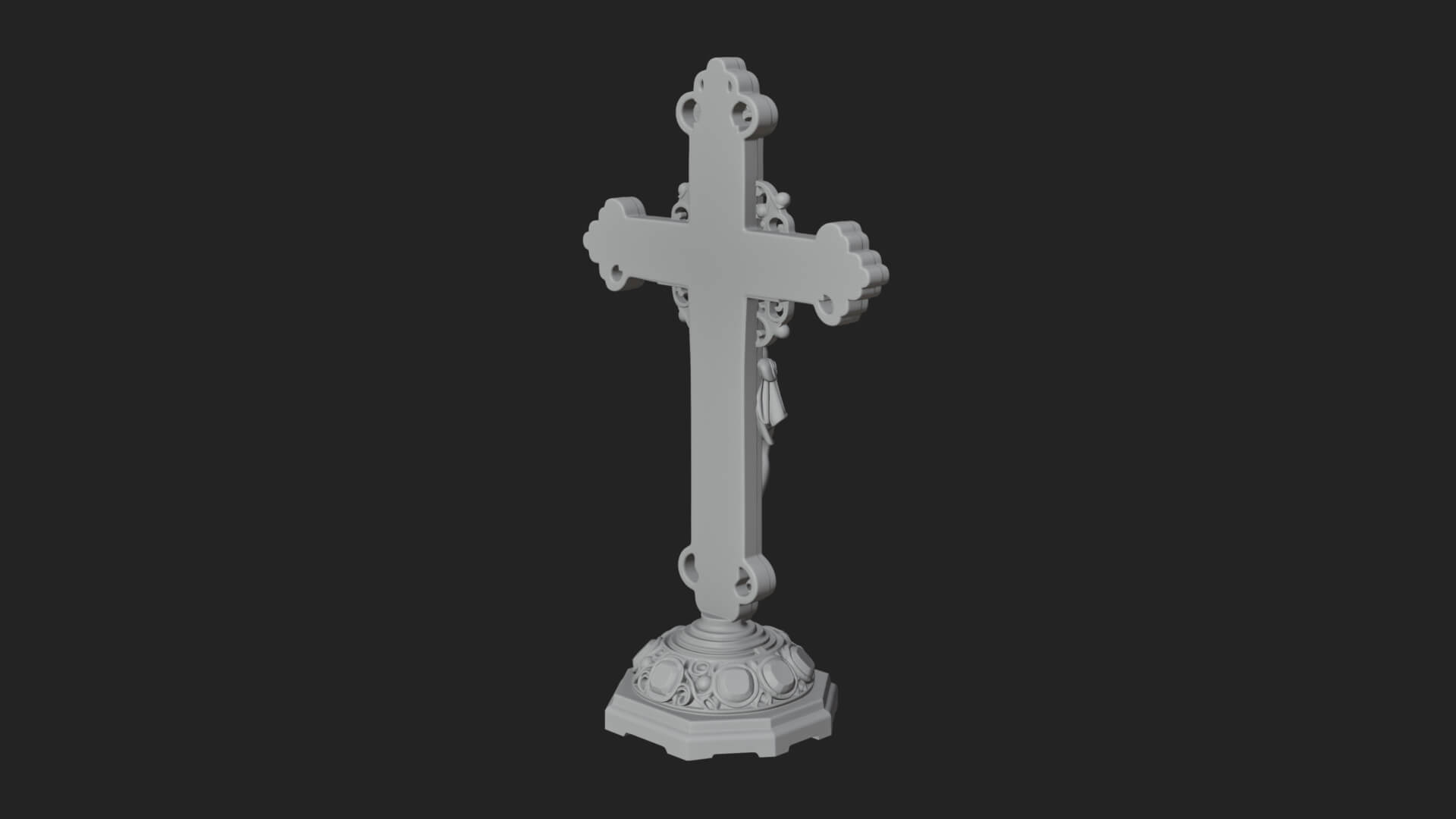 Gemmed Crucifix Cross Model Design 6 3D Print Model 3D Model