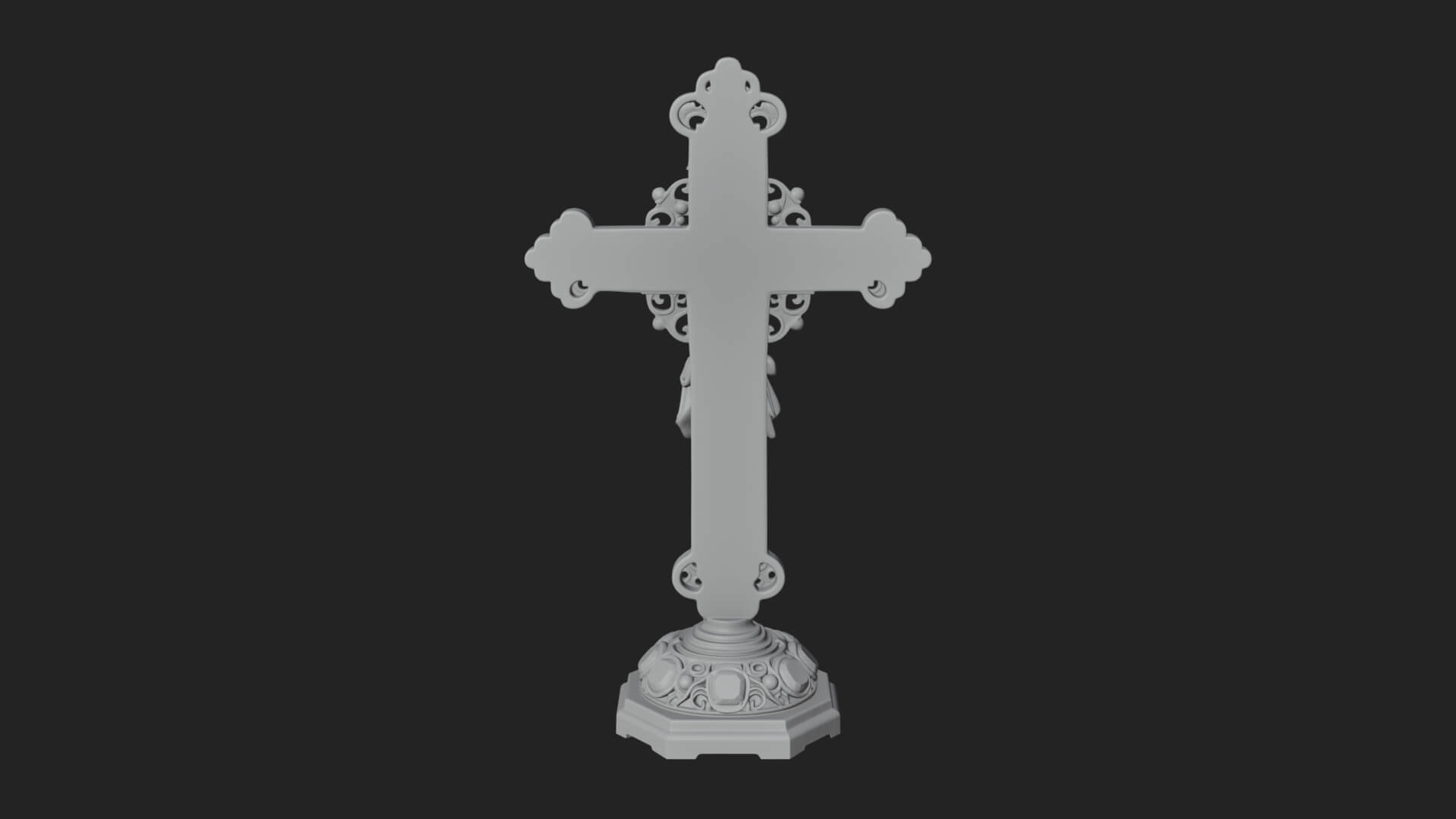 Gemmed Crucifix Cross Model Design 6 3D Print Model 3D Model