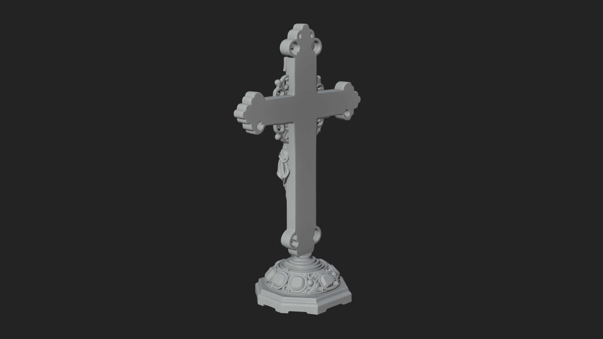 Gemmed Crucifix Cross Model Design 6 3D Print Model 3D Model