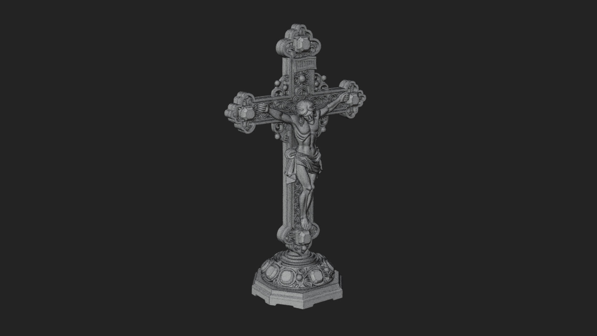 Gemmed Crucifix Cross Model Design 6 3D Print Model 3D Model