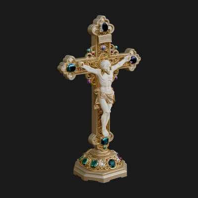 Gemmed Crucifix Cross Model Design 6 3D Print Model