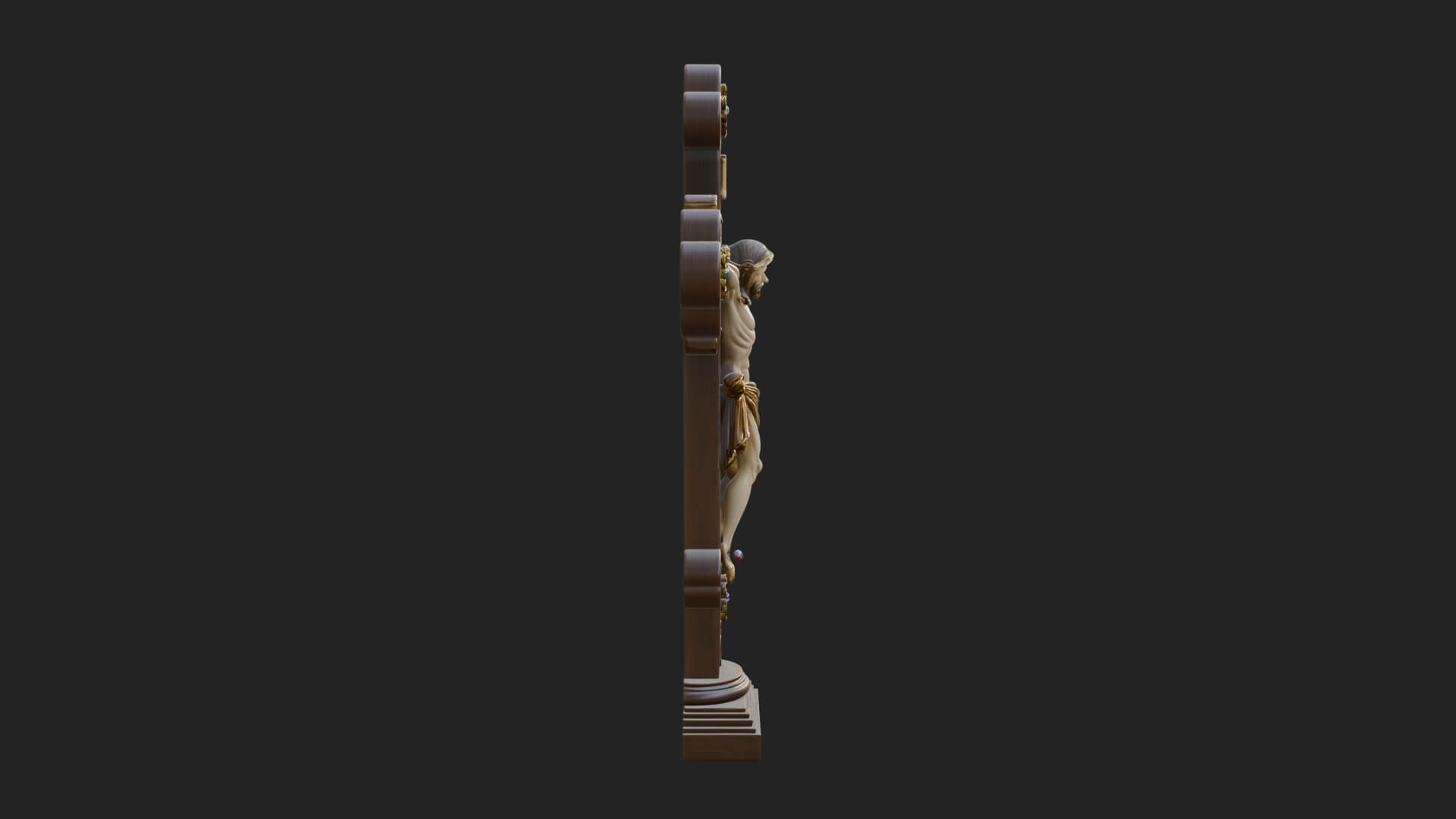 Gemmed Crucifix Cross Model Design 7 3D Print Model 3D Model