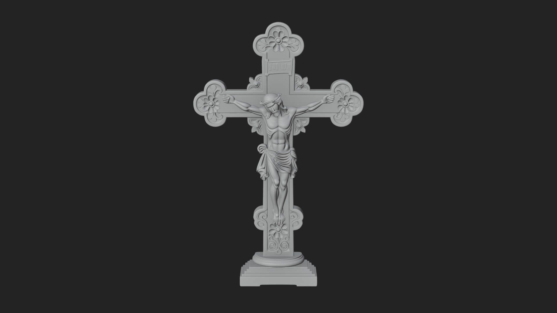Gemmed Crucifix Cross Model Design 7 3D Print Model 3D Model
