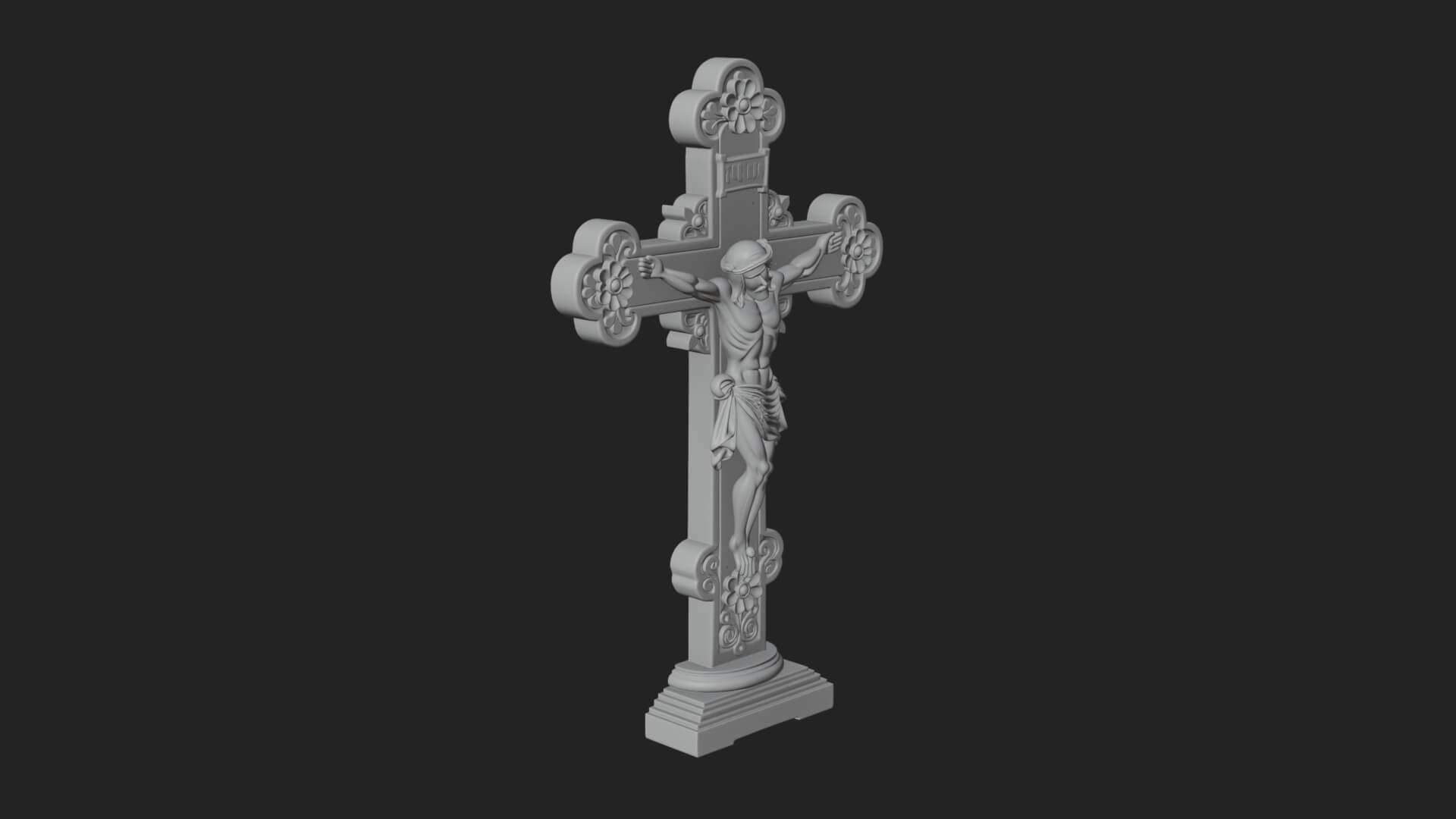 Gemmed Crucifix Cross Model Design 7 3D Print Model 3D Model
