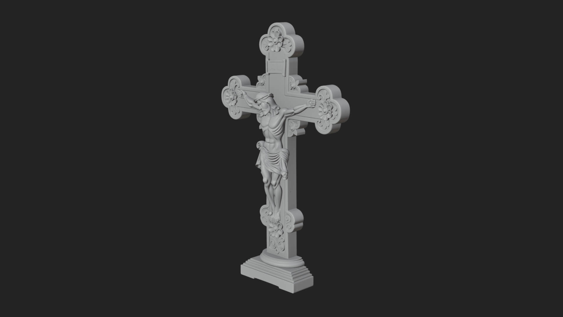 Gemmed Crucifix Cross Model Design 7 3D Print Model 3D Model