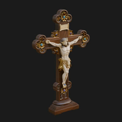 Gemmed Crucifix Cross Model Design 7 3D Print Model
