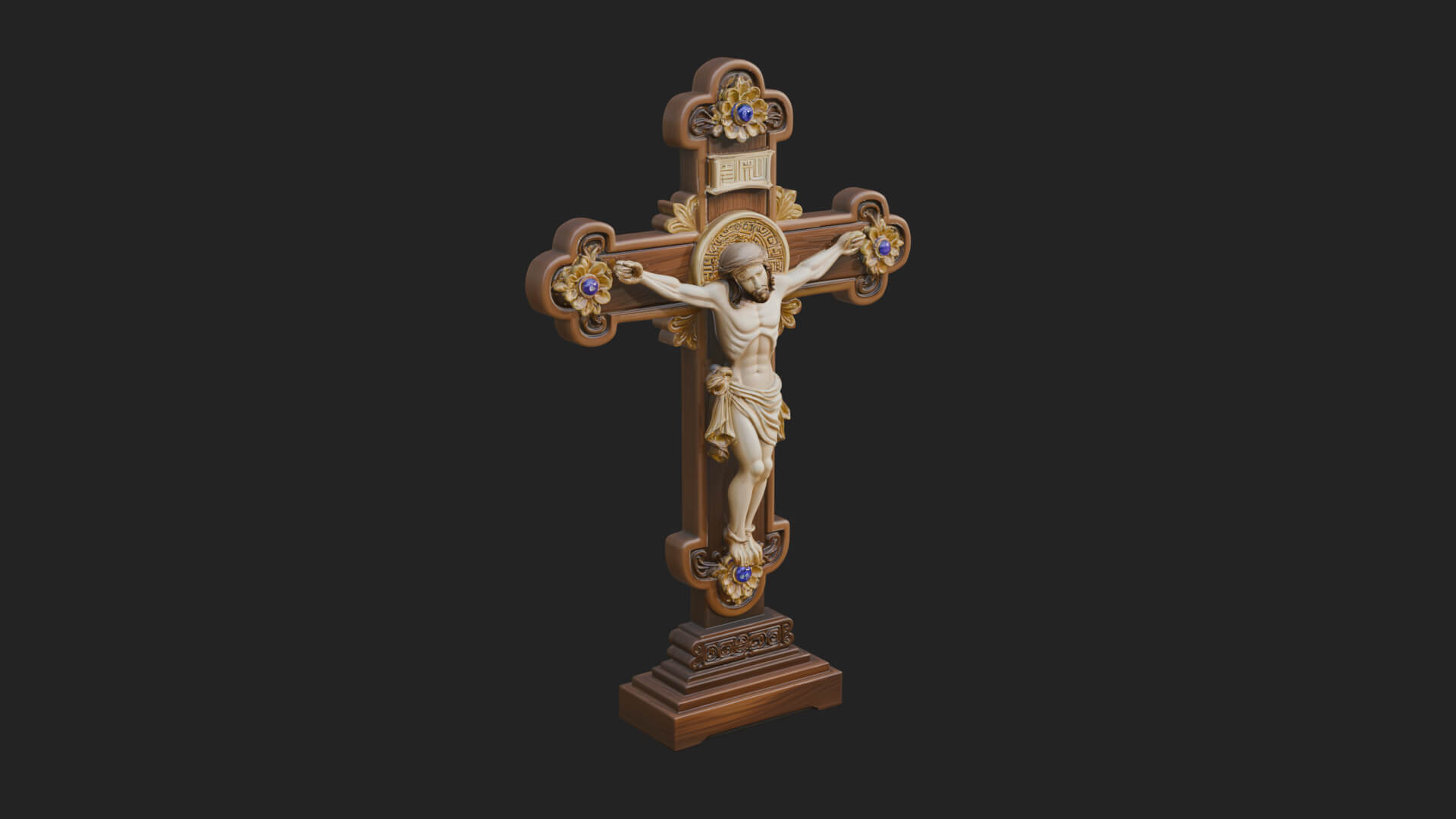 Gemmed Crucifix Cross Model Design 8 3D Print Model 3D Model