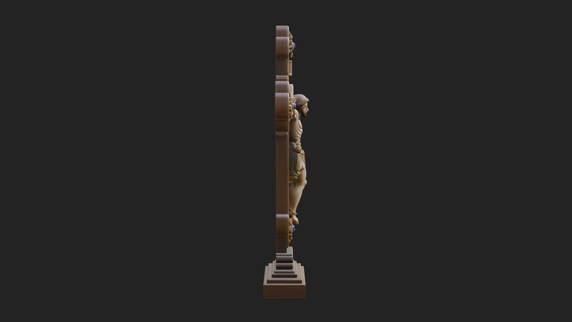 Gemmed Crucifix Cross Model Design 8 3D Print Model 3D Model
