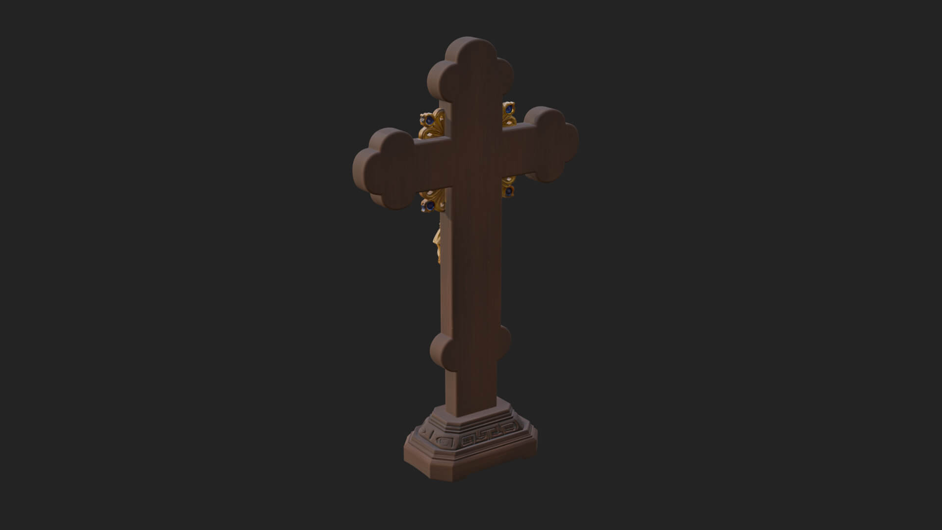 Gemmed Crucifix Cross Model Design 9 3D Print Model 3D Model
