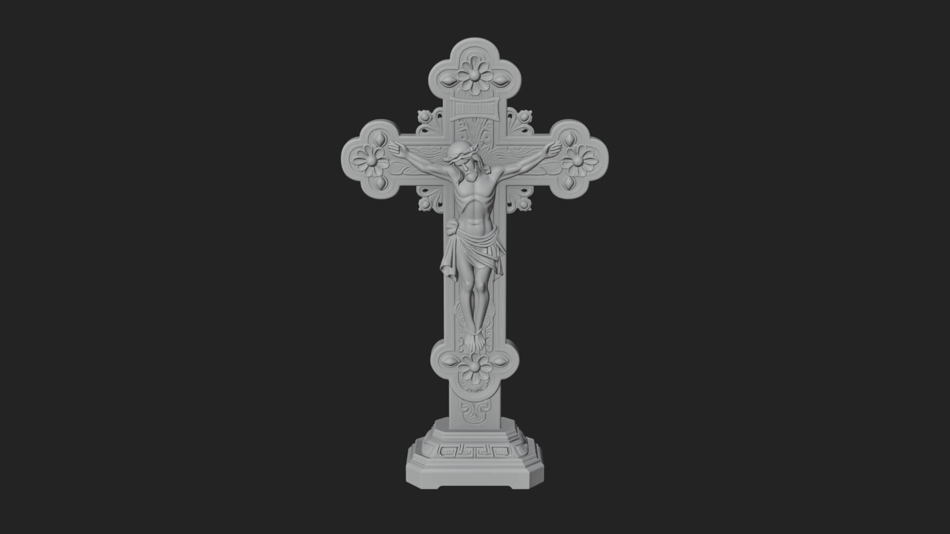 Gemmed Crucifix Cross Model Design 9 3D Print Model 3D Model