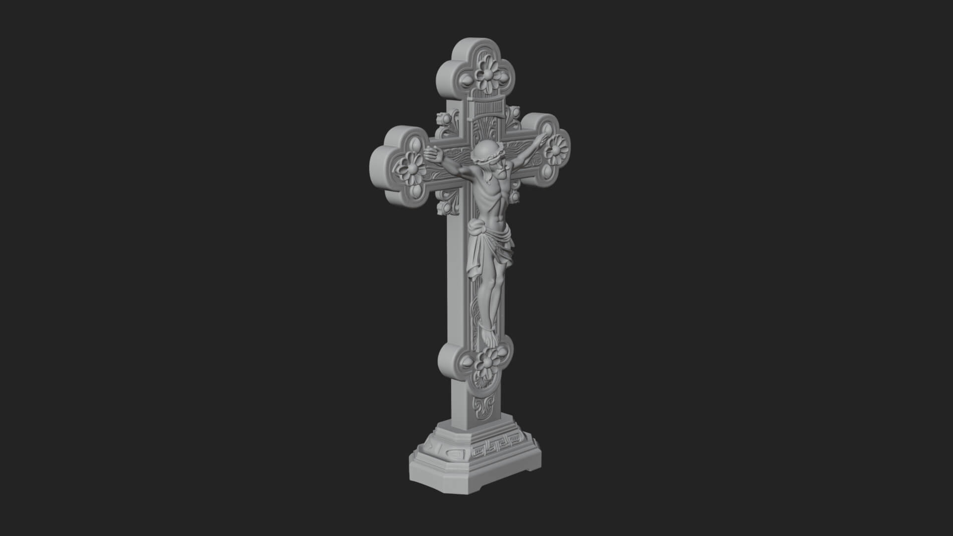 Gemmed Crucifix Cross Model Design 9 3D Print Model 3D Model