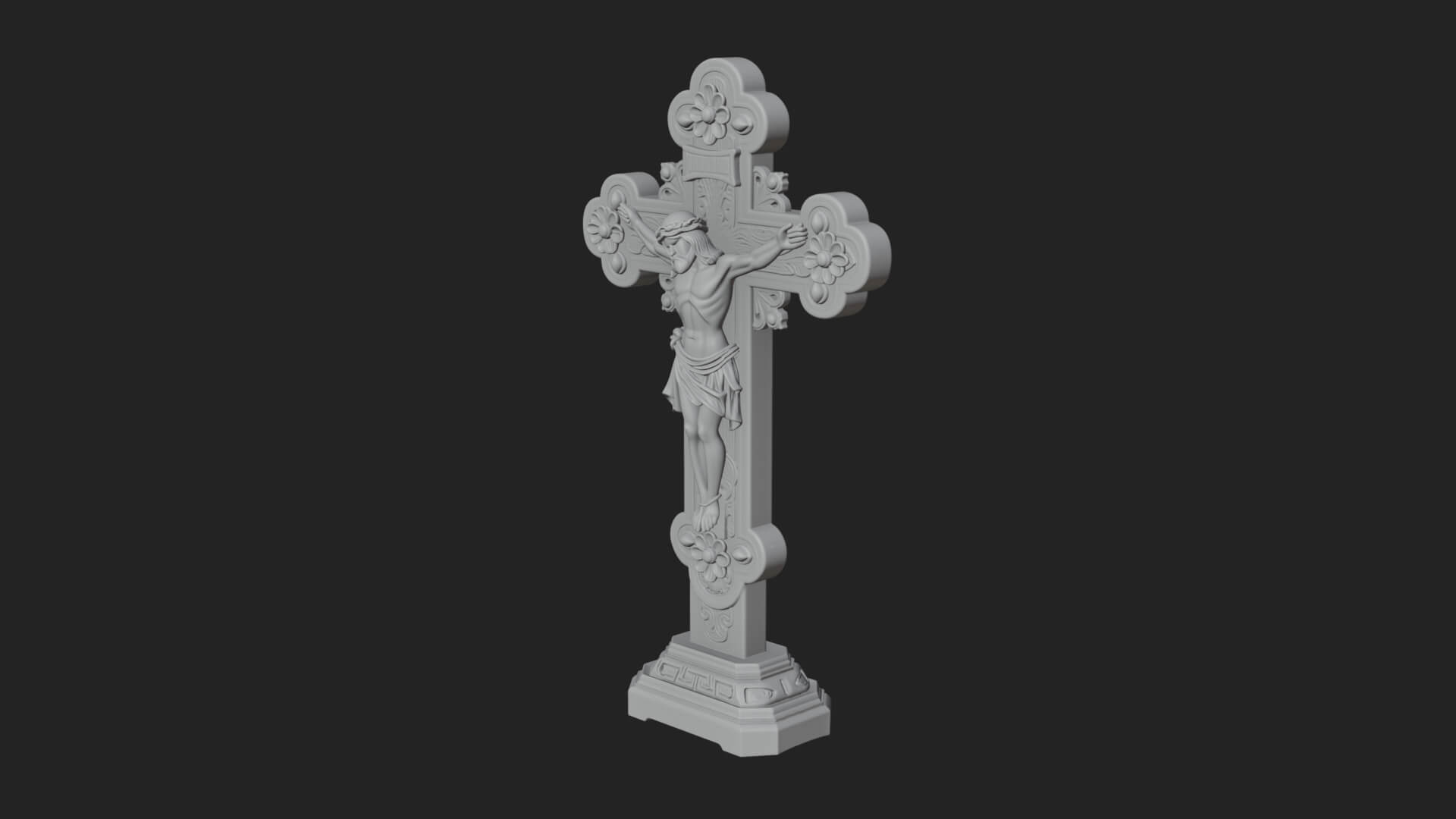 Gemmed Crucifix Cross Model Design 9 3D Print Model 3D Model