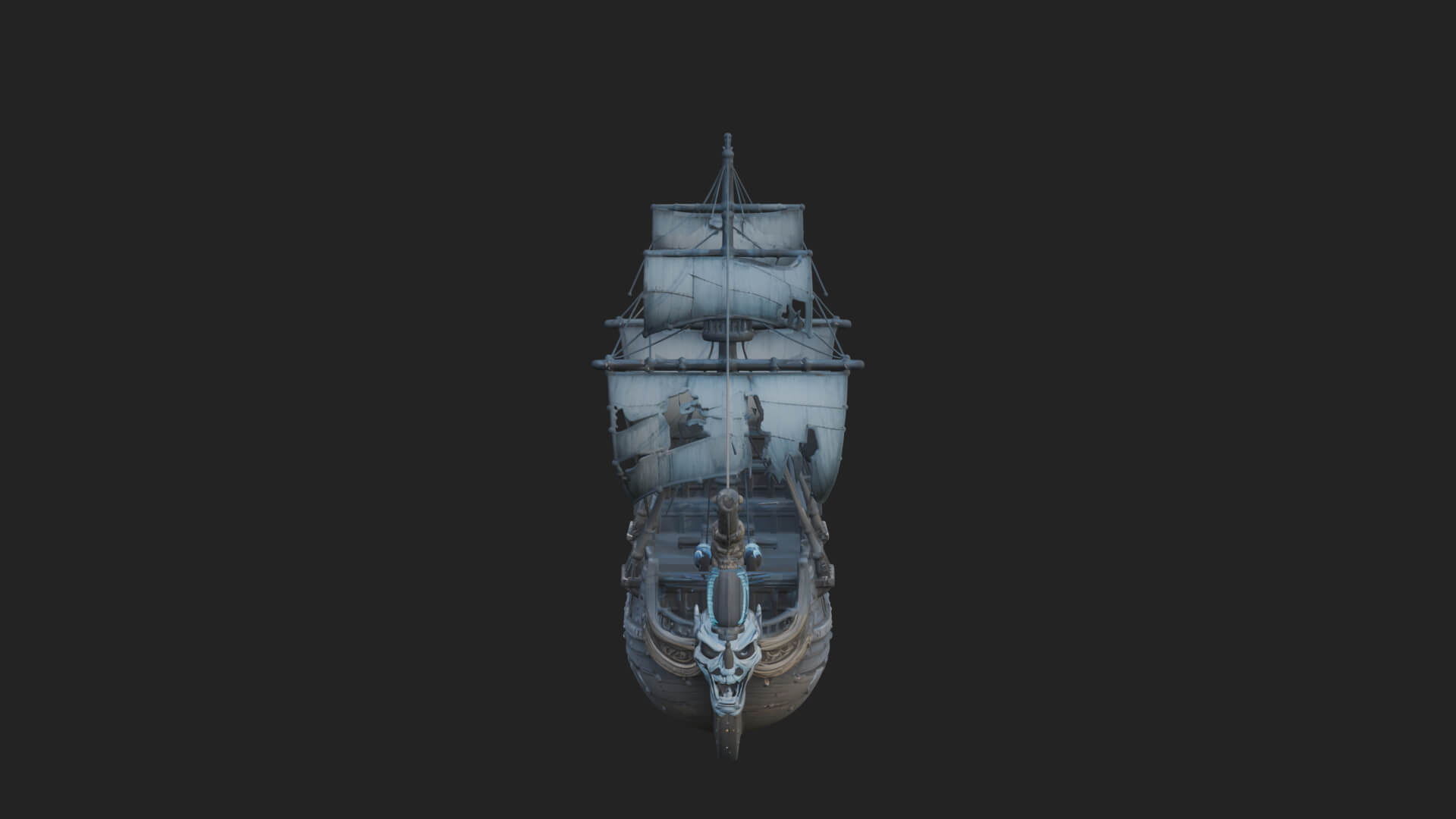 Ghostly Pirate Ship Model Design 1 3D Print Model 3D Model