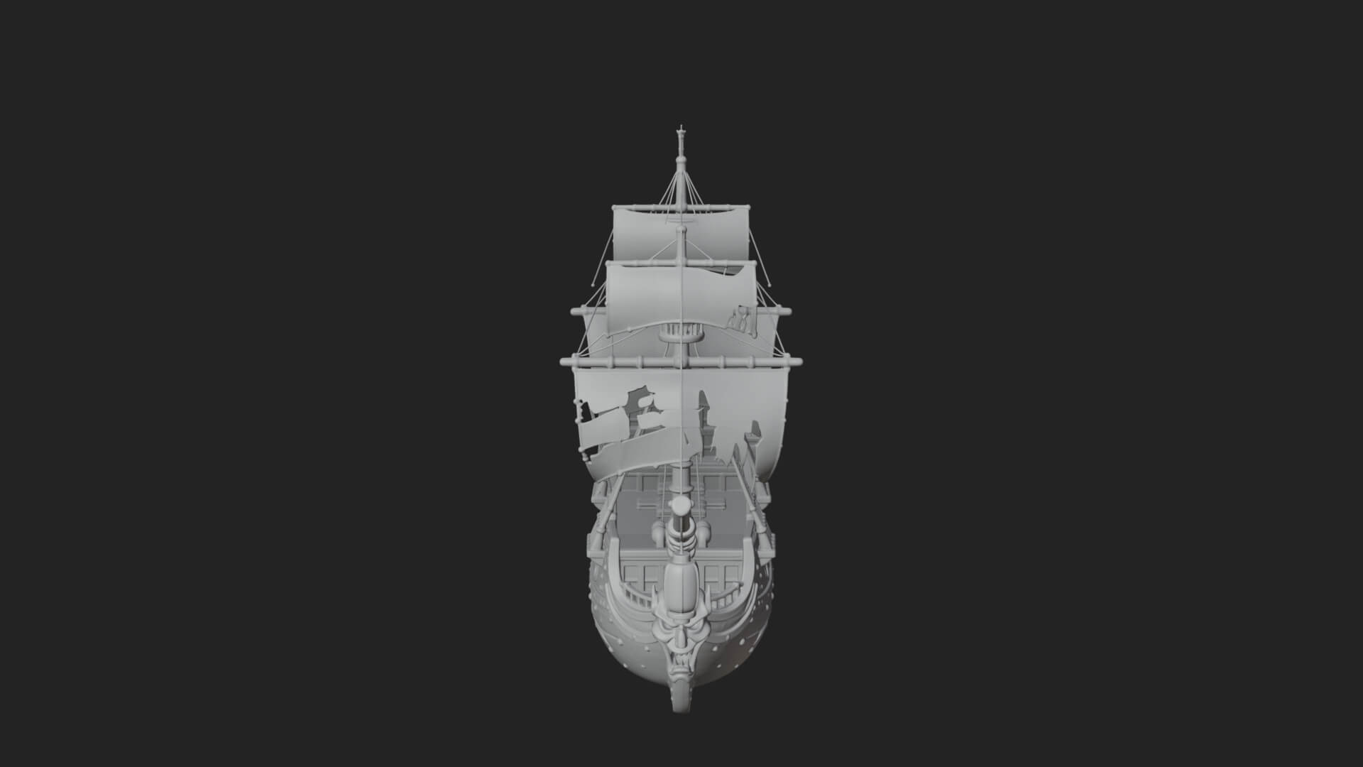 Ghostly Pirate Ship Model Design 1 3D Print Model 3D Model