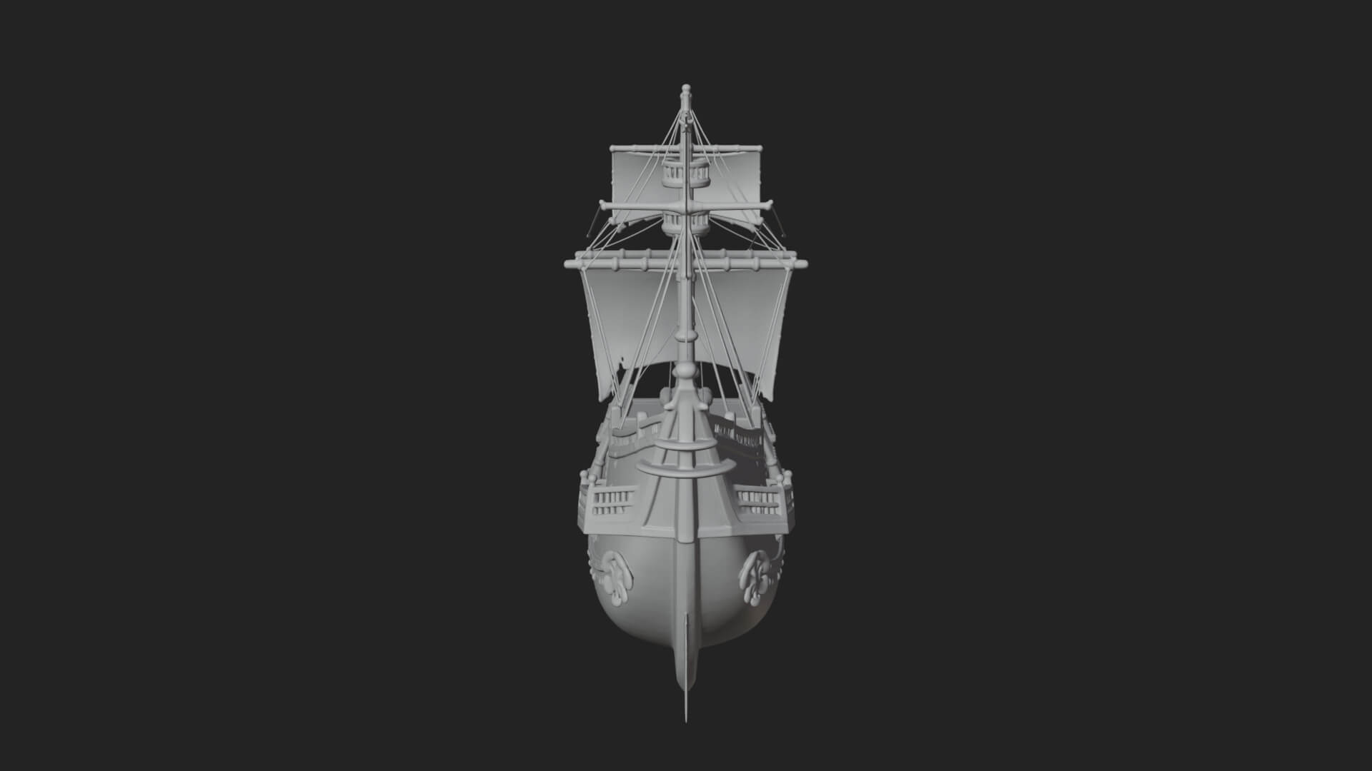 Ghostly Pirate Ship Model Design 1 3D Print Model 3D Model