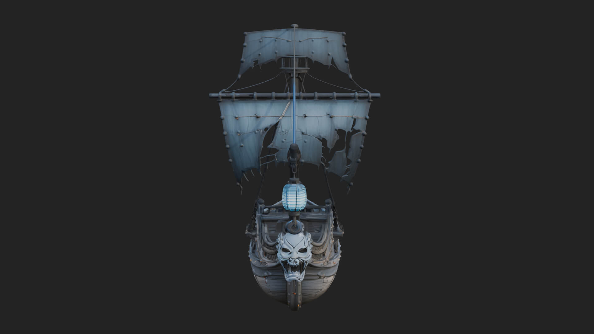 Ghostly Pirate Ship Model Design 2 3D Print Model 3D Model