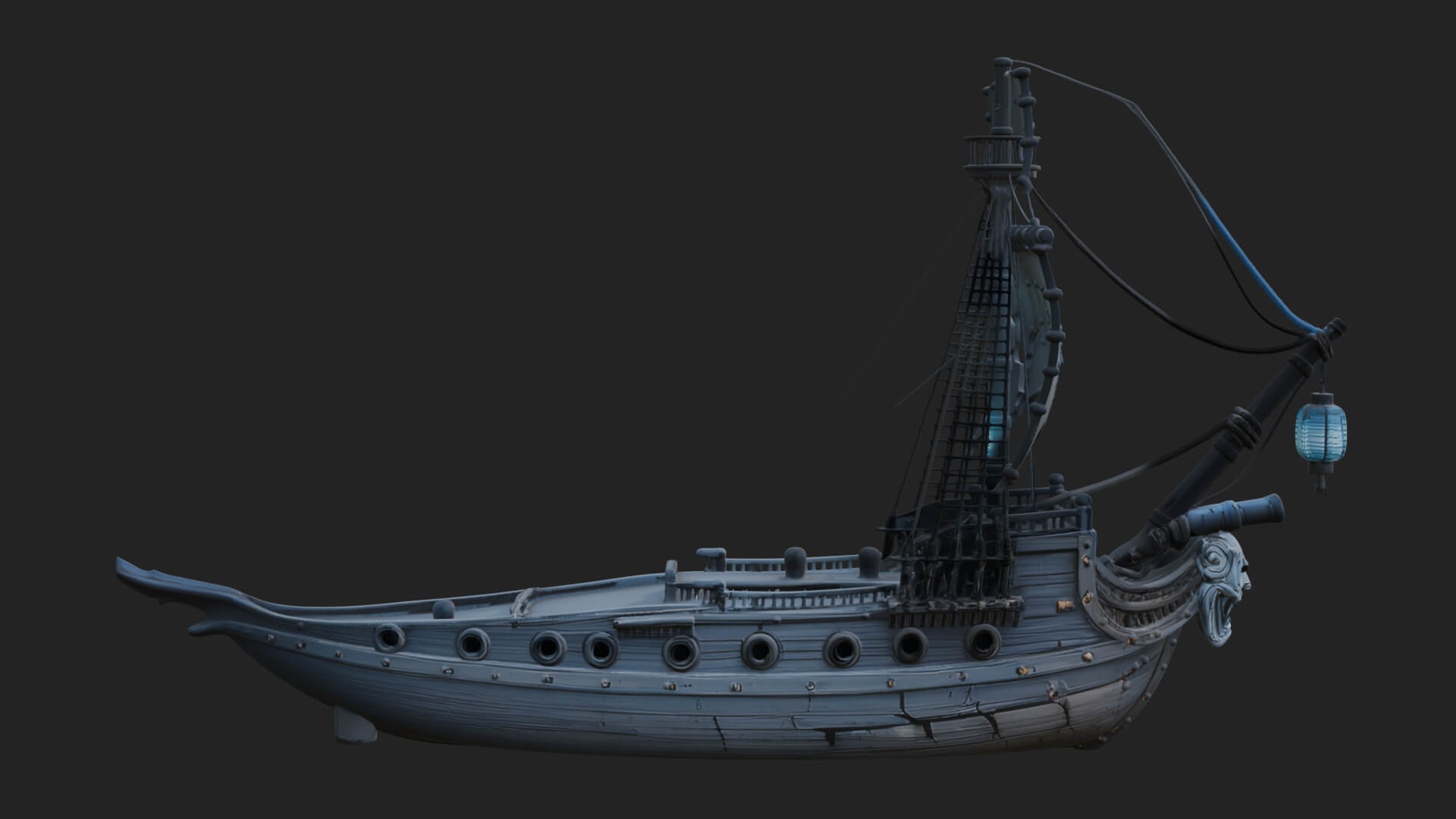 Ghostly Pirate Ship Model Design 2 3D Print Model 3D Model