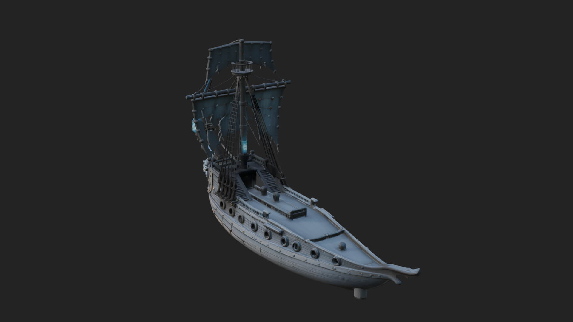 Ghostly Pirate Ship Model Design 2 3D Print Model 3D Model