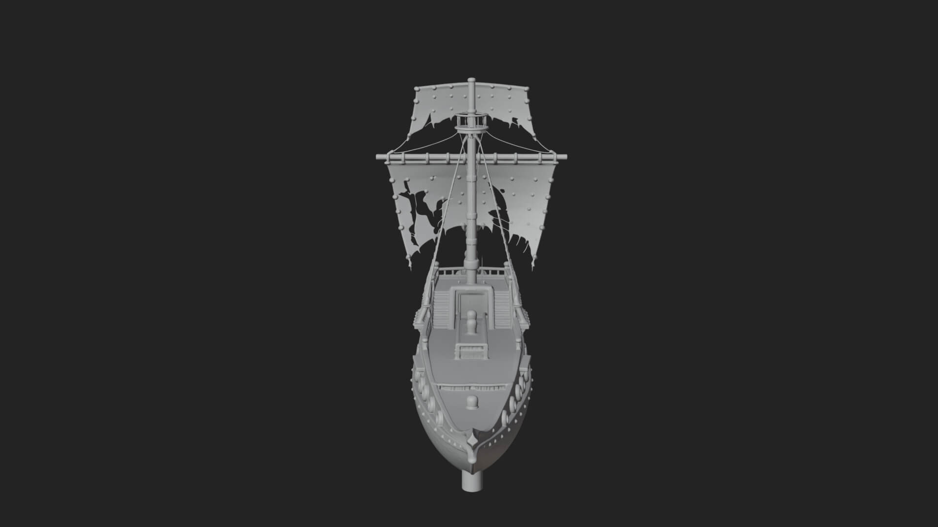 Ghostly Pirate Ship Model Design 2 3D Print Model 3D Model