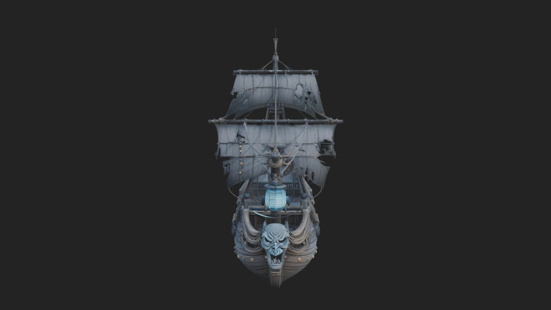 Ghostly Pirate Ship Model Design 3 3D Print Model 3D Model