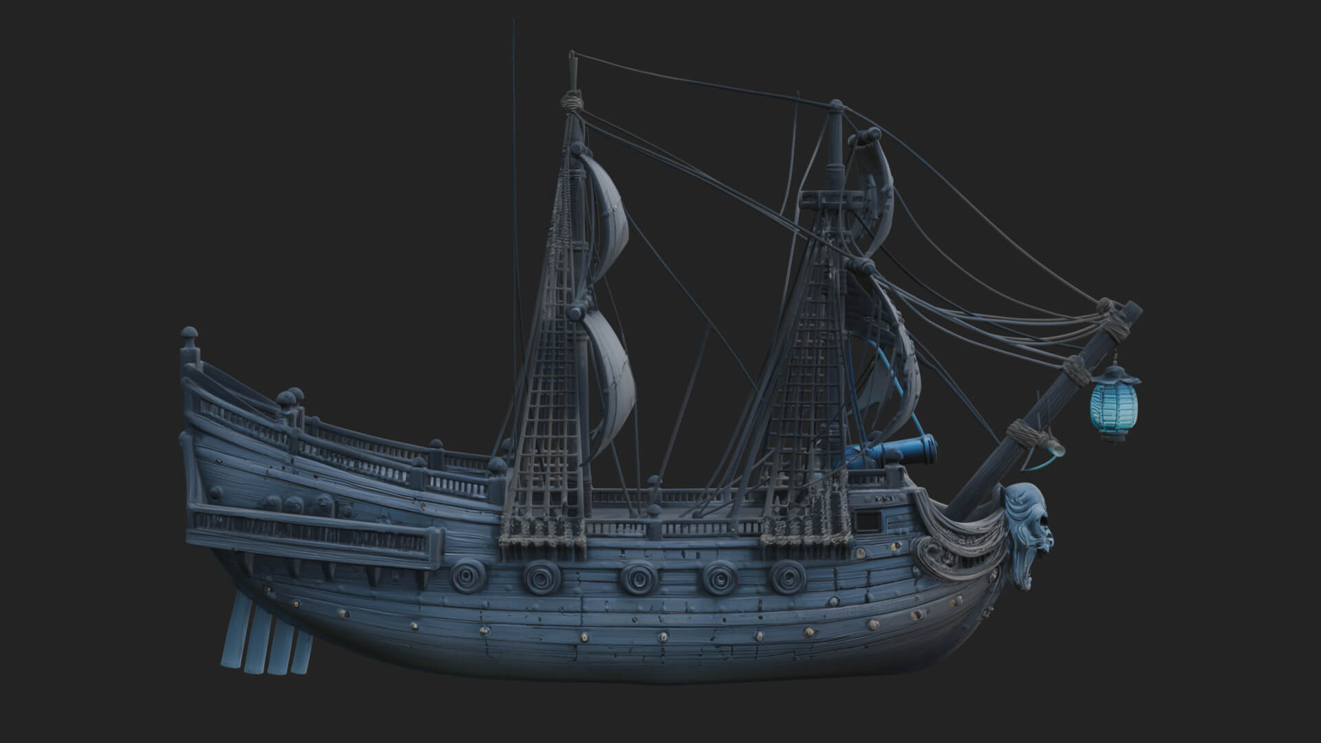 Ghostly Pirate Ship Model Design 3 3D Print Model 3D Model