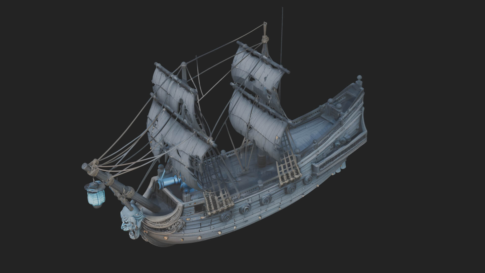 Ghostly Pirate Ship Model Design 3 3D Print Model 3D Model
